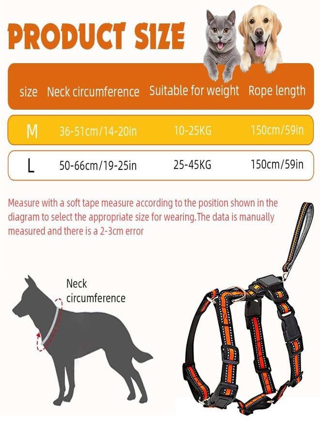 Qpets® No Pull Dog Harness, 2 in 1 Dog Vest Harness with 59 inches Retractable Wire Dog Leash Quick Release Buckle Dog Harness with Night Reflective Strip Design - Image 2